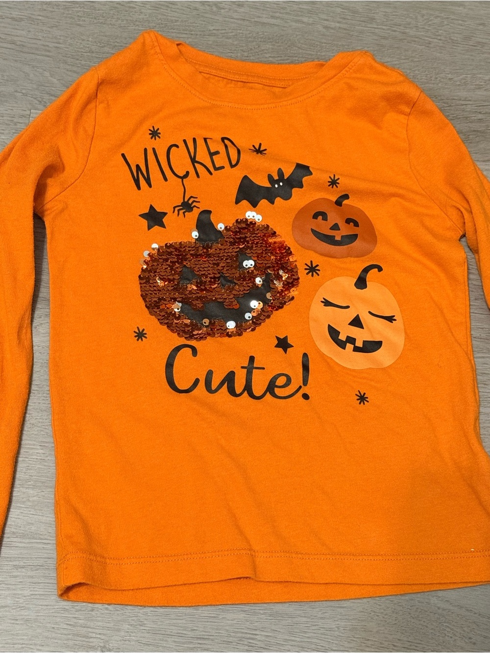 wonder nation Orange Halloween 'Wicked Cute' Sequin Pumpkin Top